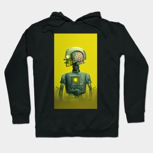 A robot with his brain visible Hoodie